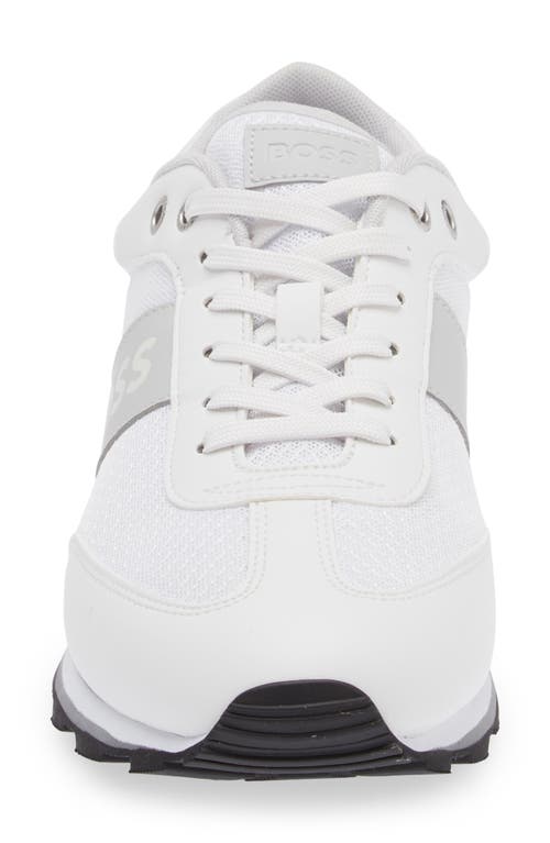Hugo Boss Boss Low-top Sneakers In Technical Fabric In White