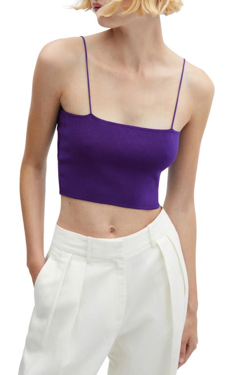 MANGO Rib Crop Top in Lilac at Nordstrom, Size Small