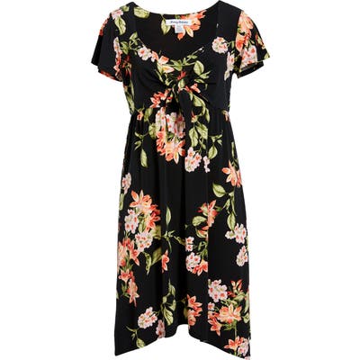 Tommy Bahama Petal Of Honor Tie Front Dress, Black
