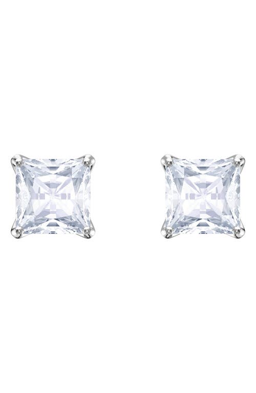 SWAROVSKI Attract Princess Stud Earrings in Silver /Clear Crystal