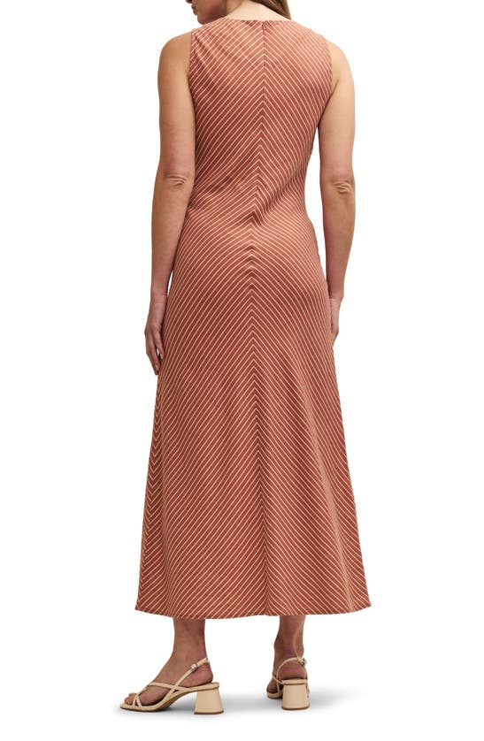 Nobody's Child Lia Stripe Linen Blend Midi Dress In Red