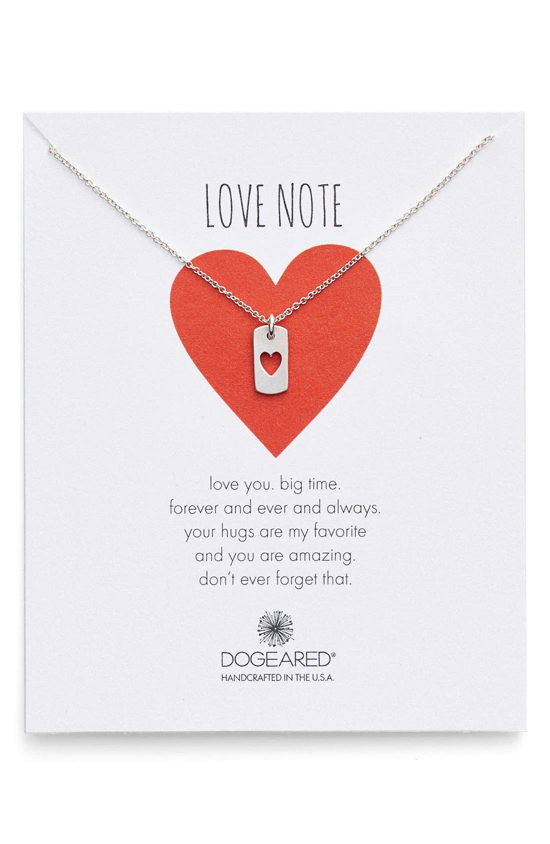 Dogeared Heart Dog Tag Pendant Necklace (Nordstrom Exclusive) Nordstrom