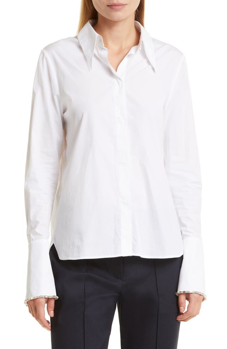 TWP Object of Her Affection Crystal Cuff Button-Up Shirt | Nordstrom