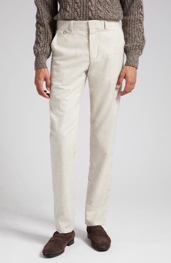 Agnona Slim Flat Front Wool & Cashmere Flannel Chino Pants | Nordstrom