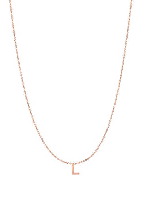 Initial Pendant Necklace in 14K Rose Gold-L