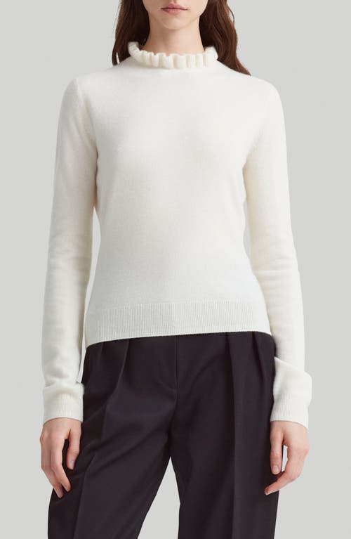 Circo Ruffle Neck Cashmere Sweater in Ivory