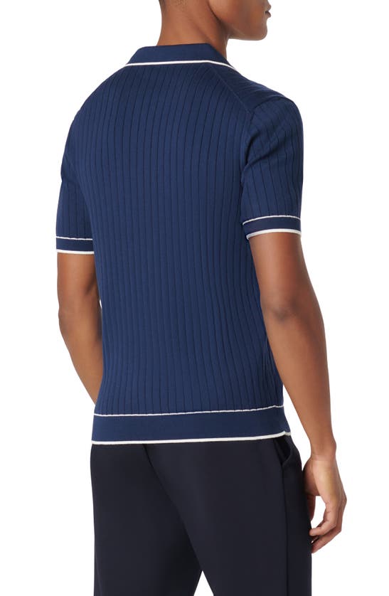 Shop Bugatchi Johnny Collar Rib Polo In Navy