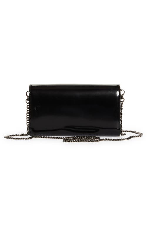 Shop Christian Louboutin Loubi54 Leather Wallet On A Chain In Black/gun Metal