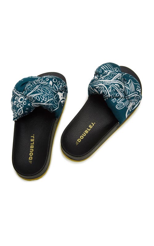 Shop La Doublej Treccia Slides Ionic Blue Petro