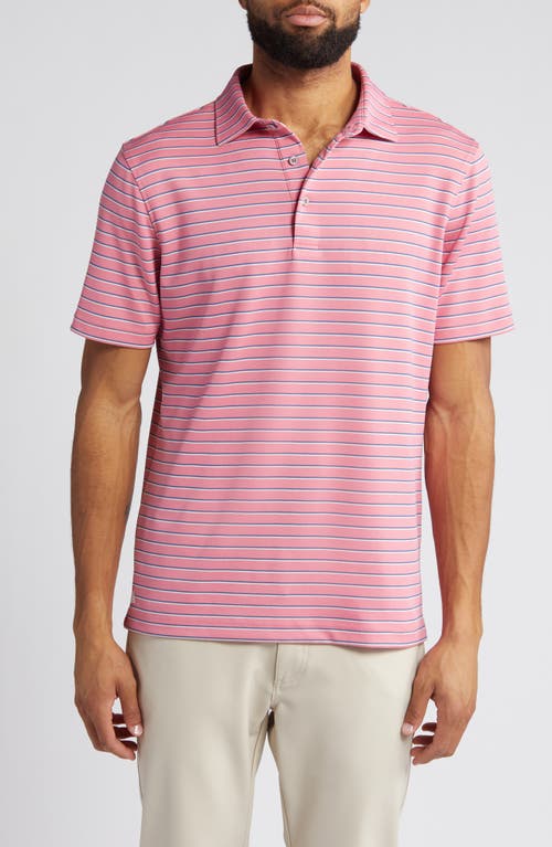 Shaded Stripe Technical Jersey Polo in Nantucket Red