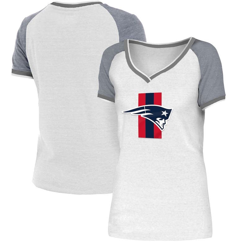 Men's New Era Gray New England Patriots Training Camp Raglan T-Shirt