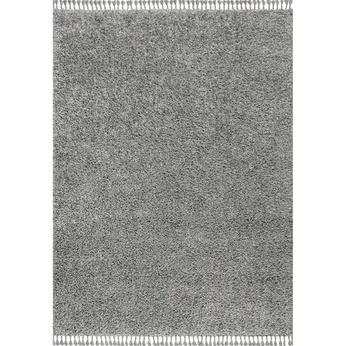 Jonathan Y Mercer Shag Plush Tassel Area Rug In Charcoal