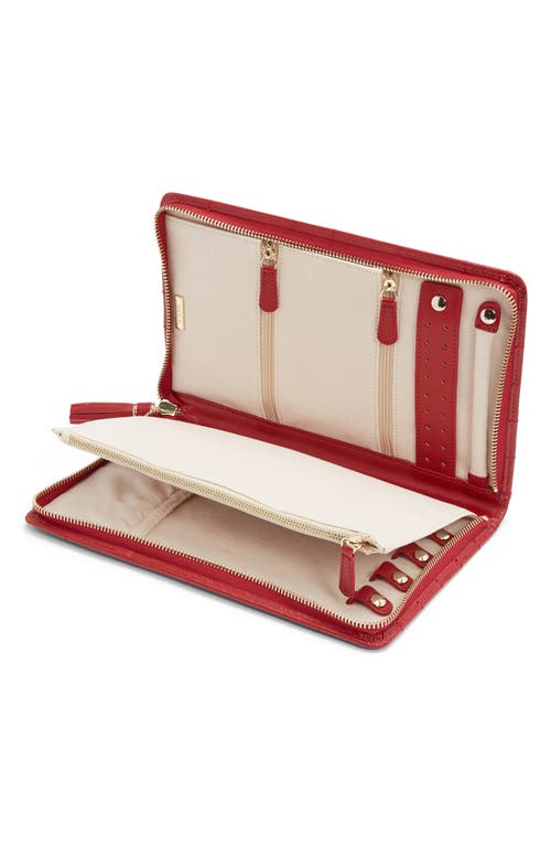 Shop Wolf Caroline Large Leather Jewelry Travel Case In Red