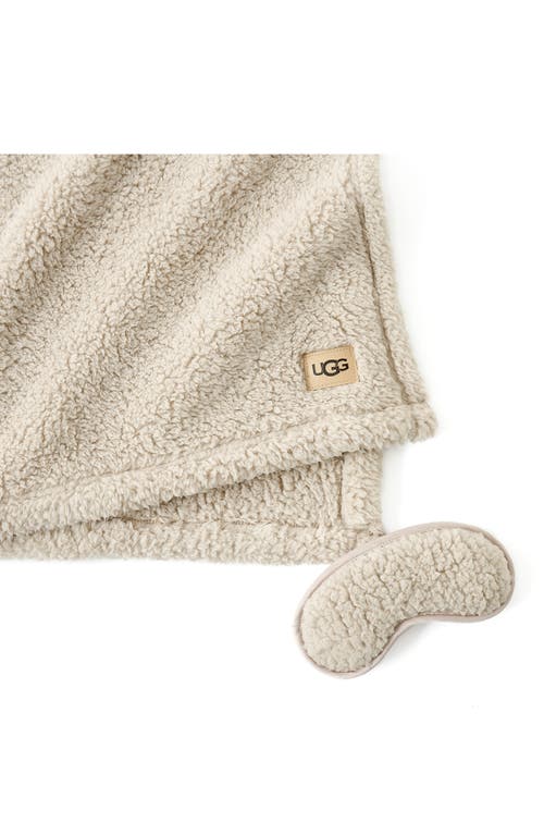 Shop Ugg(r) Original Faux Shearling Throw Blanket & Eye Mask Sleep Set In Ceramic