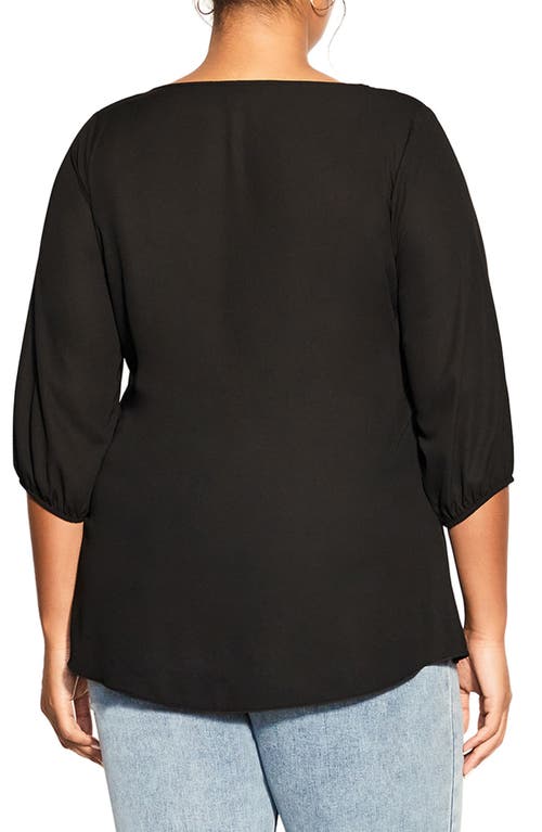 Shop City Chic Zip Fling Top In Black