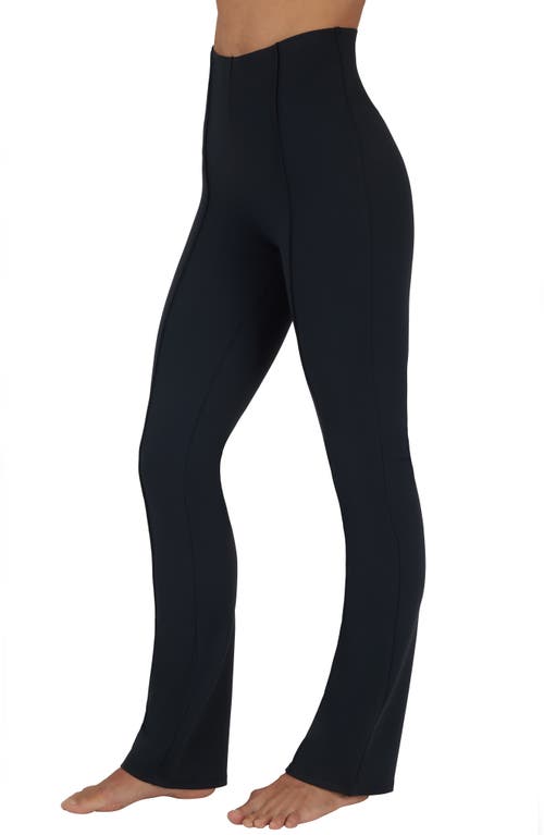 Shop Yogalicious Upper East Side Pintuck Flare Pants In Black