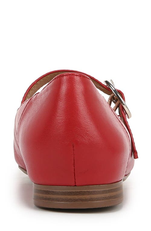 Naturalizer Kelly Mary-jane Flats In Crimson Red Leather