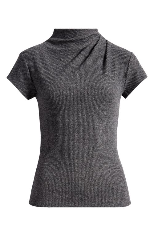 Nation Ltd Katie Draped Rib Top In Marled Grey