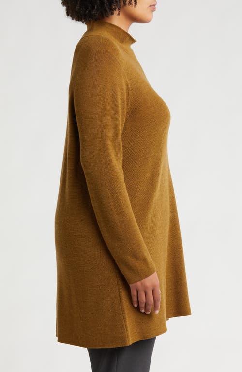 Shop Eileen Fisher Wool Mock Neck Tunic In Gold Leaf