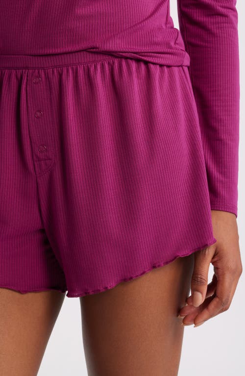 Shop Open Edit Semisheer Rib Boxers In Magenta