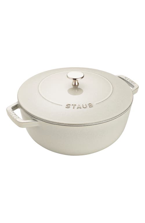 Staub 3.75-Quart Enameled Cast Iron French Oven in Matte White Truffle at Nordstrom