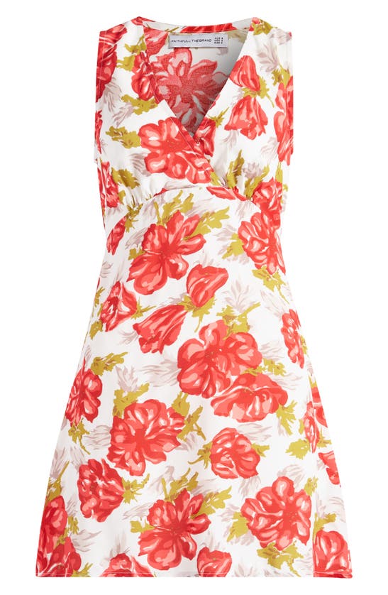 Shop Faithfull The Brand Penna Floral Minidress In Isadora Floral Red