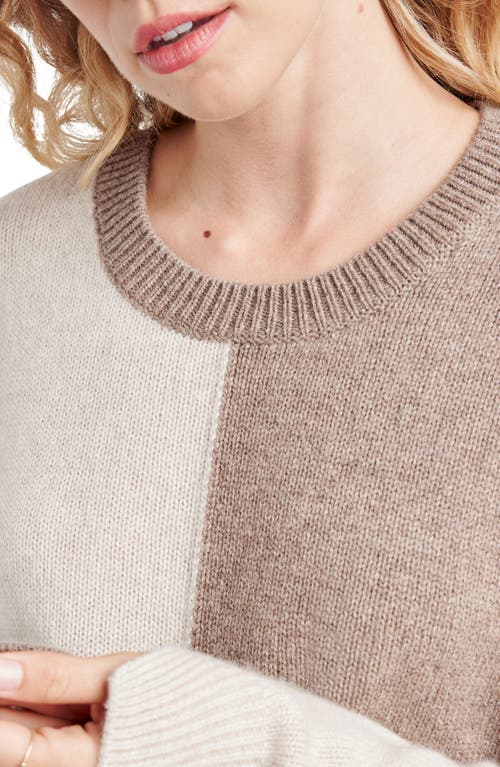 Shop Splendid Amy Colorblock Wool & Cashmere Sweater In Toast/oat