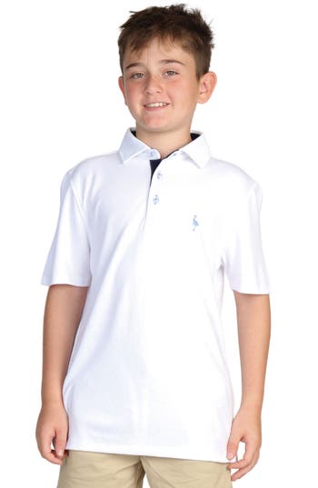 Tailorbyrd Kids' Modal Blend Polo In White