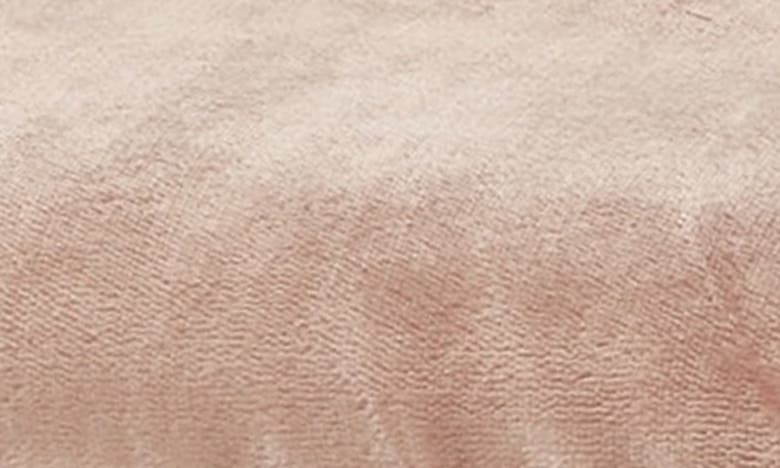 Shop Inspired Home Solid Micro Plush Faux Shearling Reversible Throw Blanket In Blush