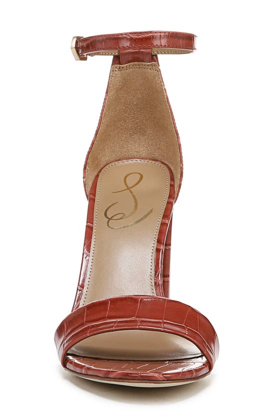 Sam Edelman Women's Yaro Almond Toe Embossed High Heel Sandals In Rose Stucco