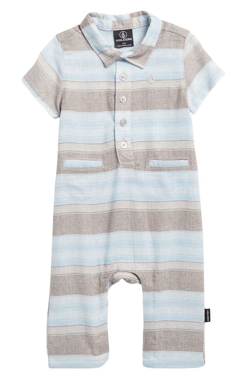 Shop Volcom Stripe Romper In Light Blue