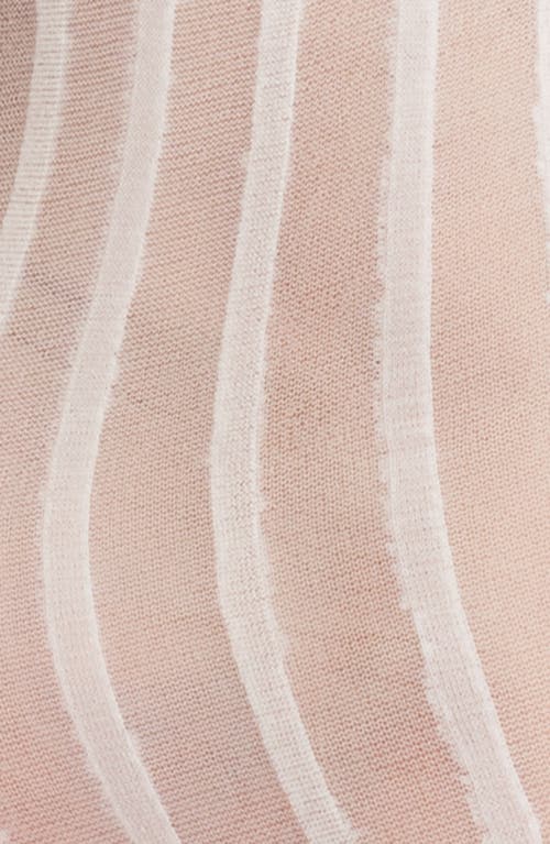 Shop Nordstrom Sheer Stripe Ankle Socks In Ivory Egret