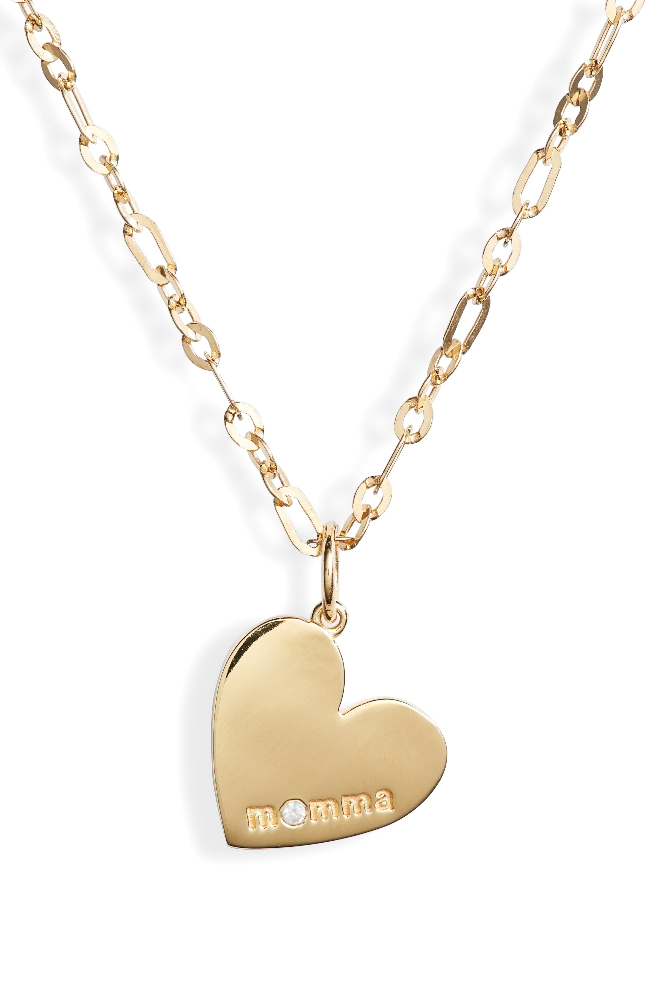 ela rae Momma Heart Pendant Necklace Nordstrom