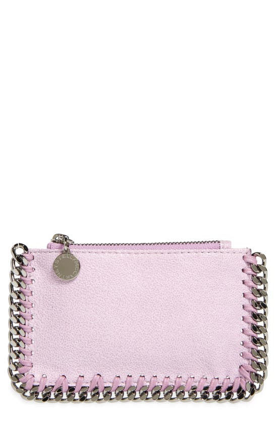 Stella Mccartney 'small Falabella' Faux Leather Zip Card Case In 5310 Lilac