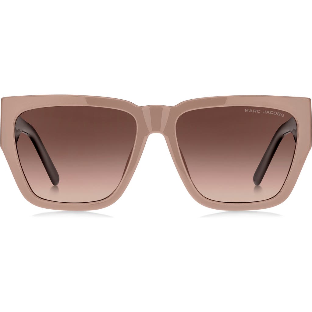 Marc Jacobs 57mm Gradient Square Sunglasses In Beige Grey/brown Gradient