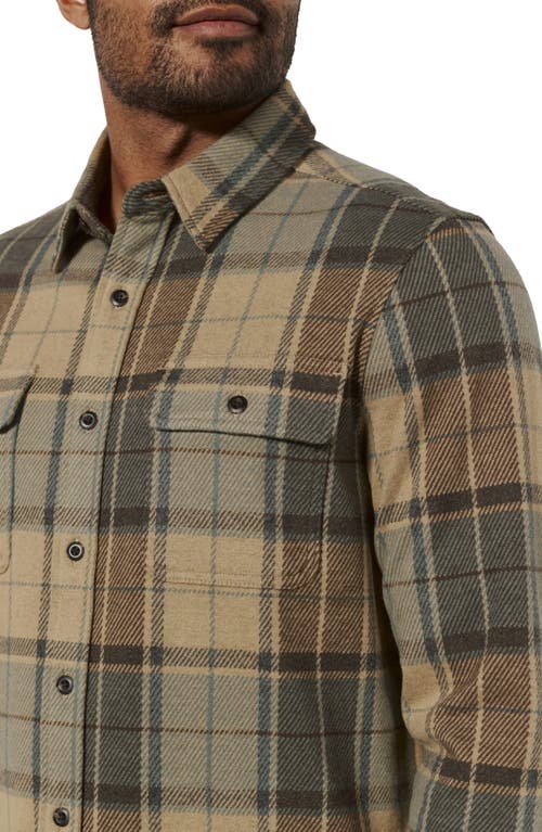 Shop 7 Diamonds Generation Plaid Stretch Flannel Button-up Overshirt In Tan