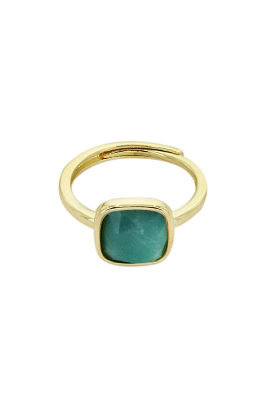 Shop Panacea Amazonite Cabochon Adjustable Ring In Green