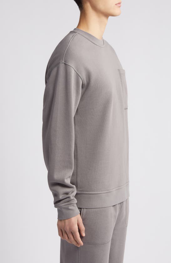 Shop Lunya Reversible Cotton Blend Lounge Sweatshirt In Ebbing Fog