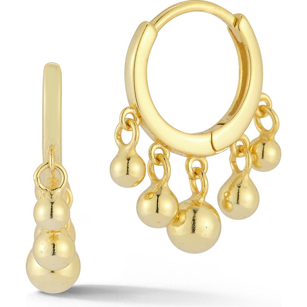 Glaze Jewelry Shaky Bead Huggie Hoop Earrings In Gold