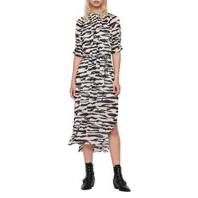 Allsaints Xena Zephyr Midi Dress, Ivory