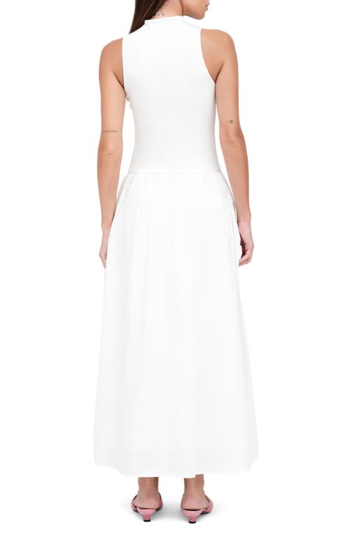 Marcella Montrose Mixed Media Maxi Dress In Off White