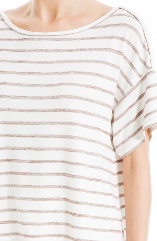 Shop Max Studio Marble Stripe T-shirt In Cream/vicuna