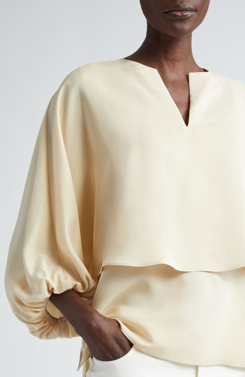 LAFAYETTE 148 LAFAYETTE 148 NEW YORK BISHOP SLEEVE LAYERED SILK TOP 