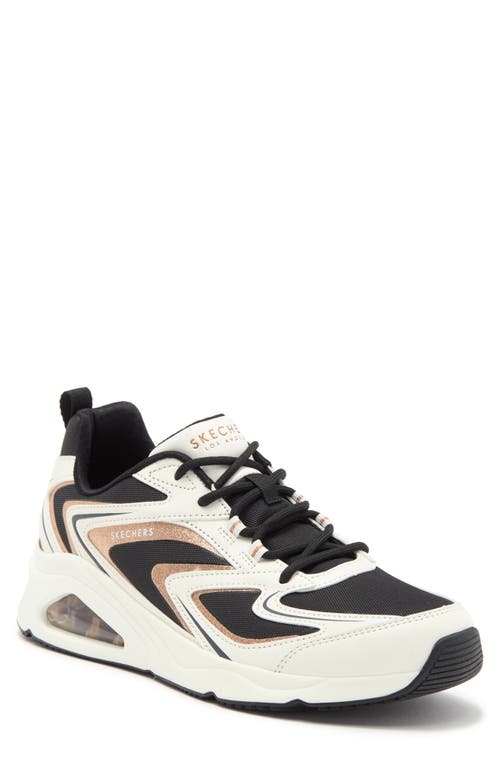 SKECHERS Tres Air Uno Shimm Airy Sneaker White/Black/Gold at Nordstrom,