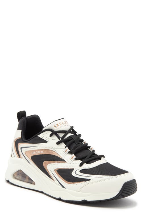 Shop Skechers Tres Air Uno Shimm Airy Sneaker In White/black/gold