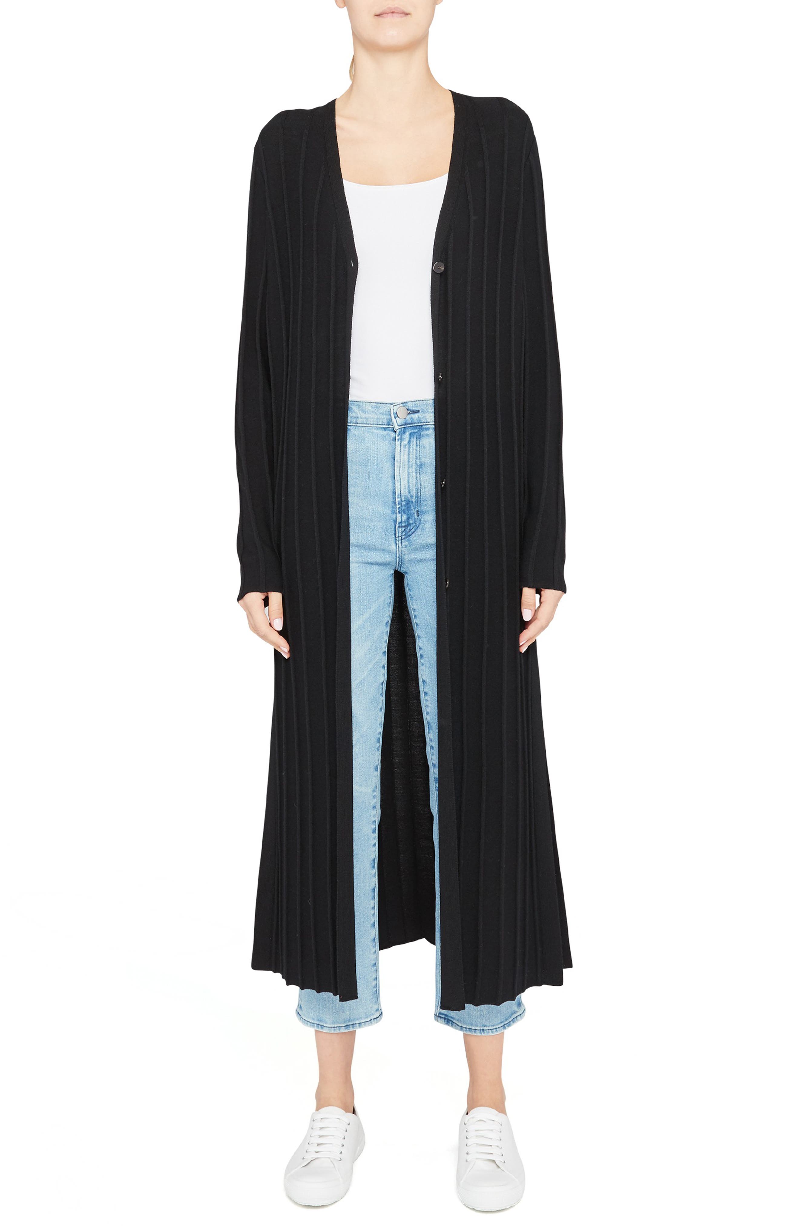 womens black duster cardigan