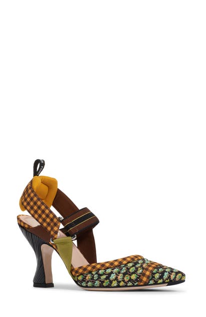 FENDI COLIBRI POINTED TOE SLINGBACK PUMP,8J7074-AAXC