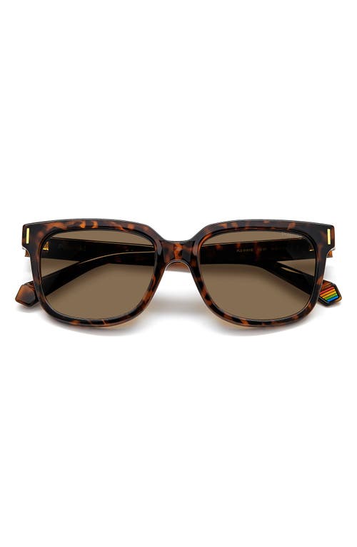Polaroid 54mm Polarized Rectangular Sunglasses In Brown