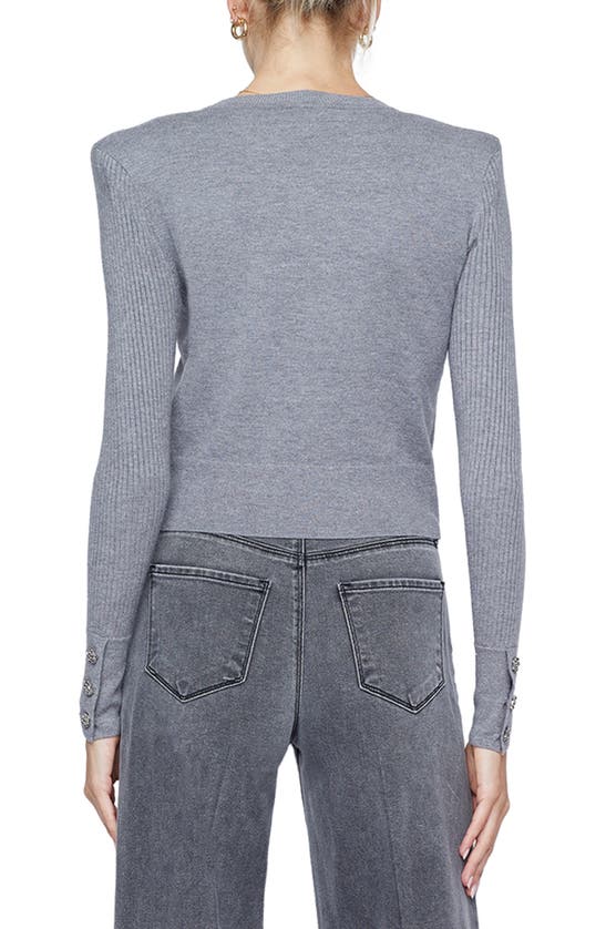 Shop L Agence Rib Sleeve Sweater In Heather Grey