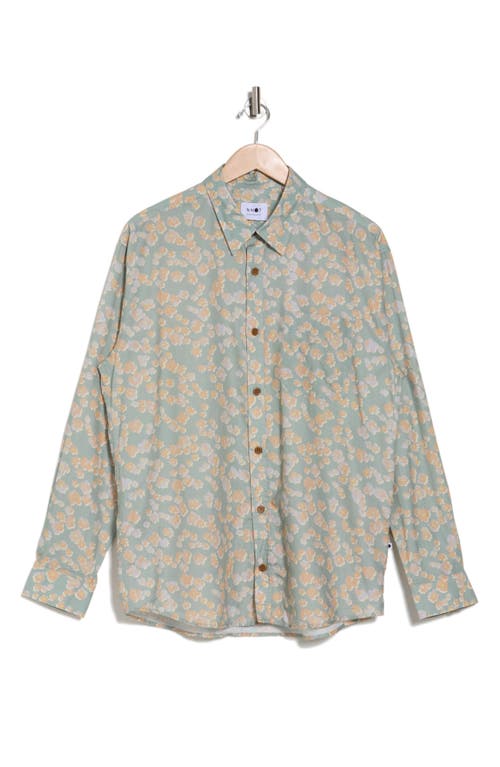 Shop Nn07 Deon 5655 Floral Cotton & Lyocell Button-up Shirt In Pale Green